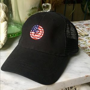 Pure Barre American flag trucker hat